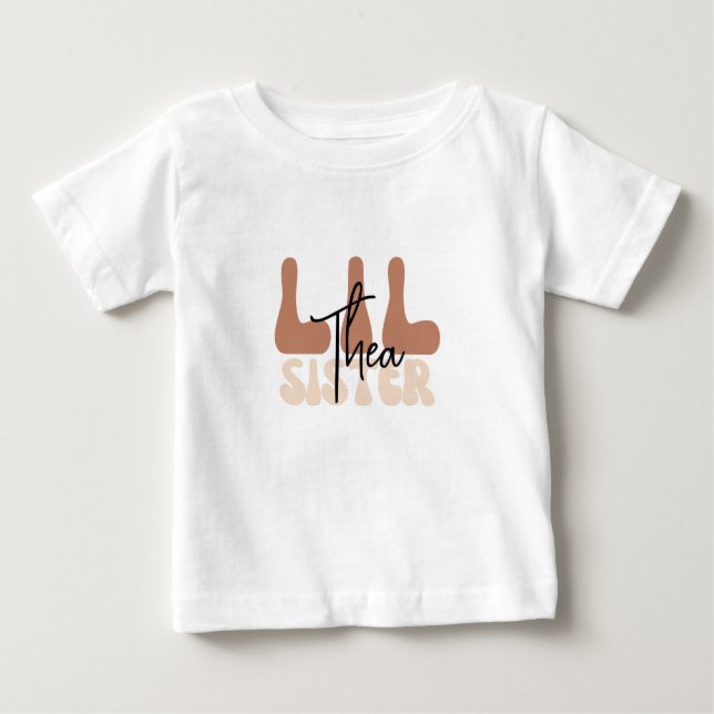 Personlig namn boho lillasystertypografi t shirt (Framsida)