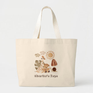 Personlig Namn Boho Woodland Jungle Animal Jumbo Tygkasse