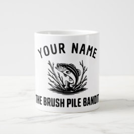 Personlig Namn Borste Bass Jägare Jumbo Mugg