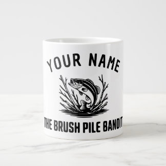Personlig Namn Borste Bass Jägare Jumbo Mugg