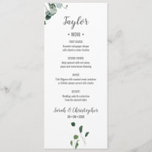 Personlig Namn Botanical Grey löv Menu