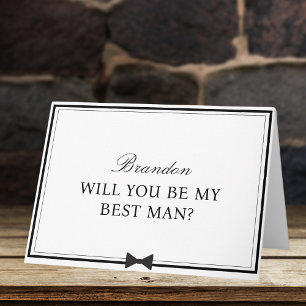 Personlig Namn Bowtie Best Man Frieri Kort