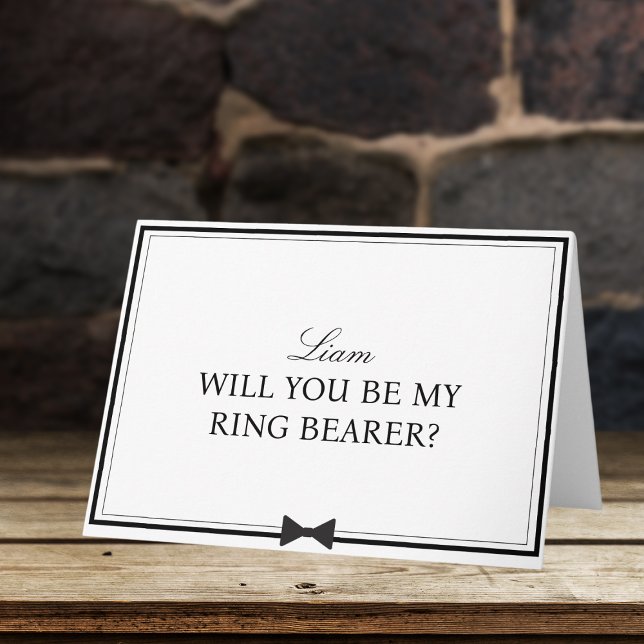 Personlig Namn Bowtie Ring Bearer Frieri Kort (Skapare uppladdad)