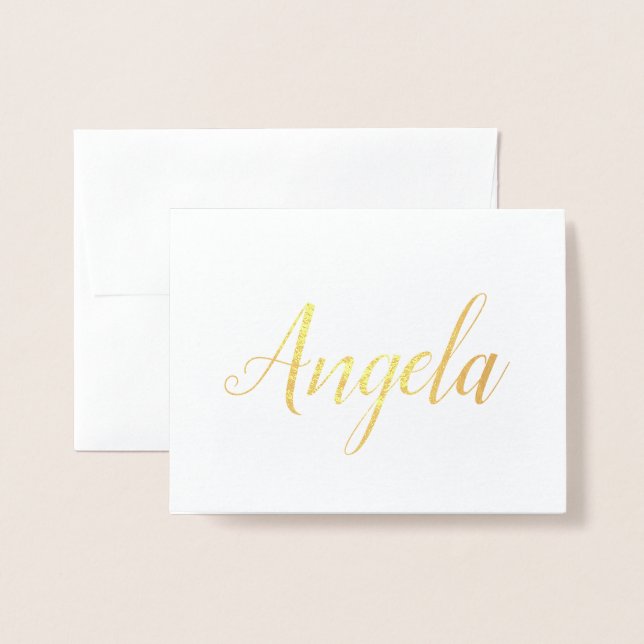 Personlig Namn | Bridesmaid | Angela Folierat Kort (Framsida med kuvert)