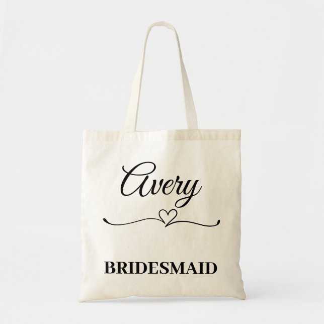 Personlig Namn Bridesmaid Bröllop Team Tygkasse (Framsidan)