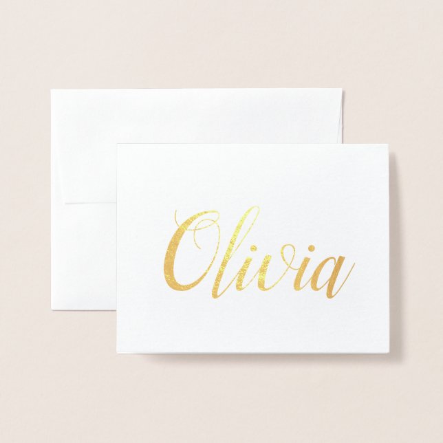 Personlig Namn | Bridesmaid | Olivia Folierat Kort (Framsida med kuvert)