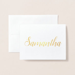 Personlig Namn Bridesmaid Stationery Samantha Folierat Kort