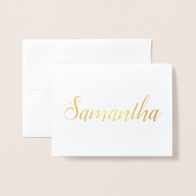 Personlig Namn | Bridesmaid Stationery Samantha Folierat Kort (Framsida med kuvert)