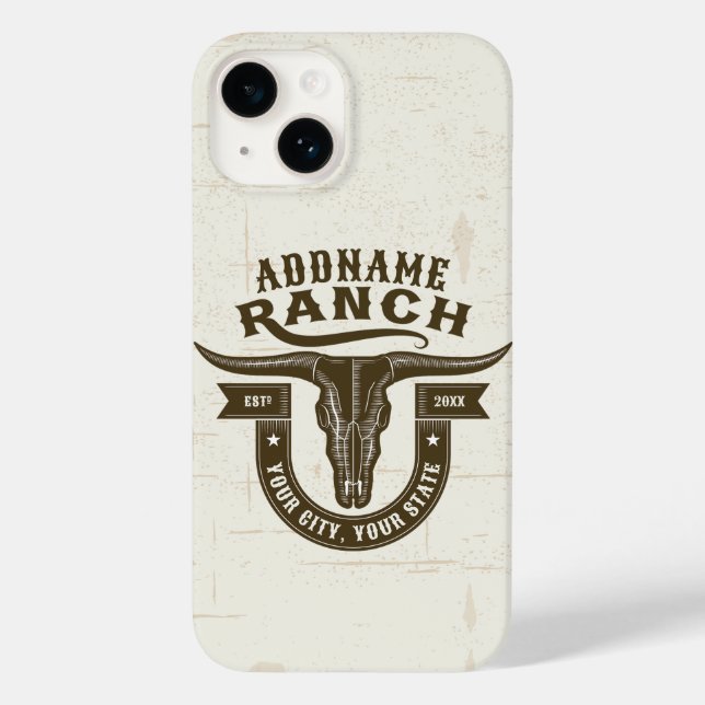 Personlig NAMN Bull Steer Skull Western Ranch (Baksida)
