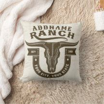 Personlig NAMN Bull Steer Skull Western Ranch