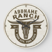 Personlig NAMN Bull Steer Skull Western Ranch