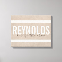 Personlig Namn Burlap Canvas