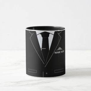 Personlig Namn Business Gift Mugg Black Kostym