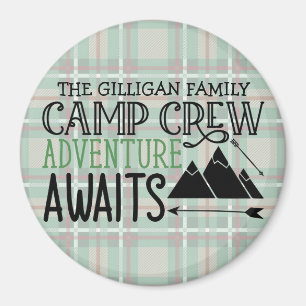 Personlig NAMN Cabin Camping Äventyr Magnet