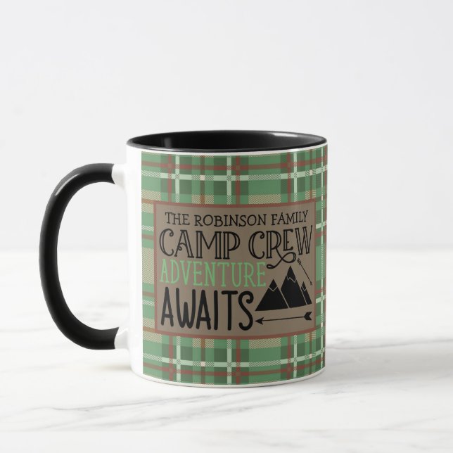Personlig NAMN Cabin Camping Äventyr Mugg (Vänster)