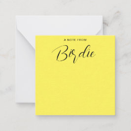 Personlig Namn Calligraphy Gult Anteckningskort