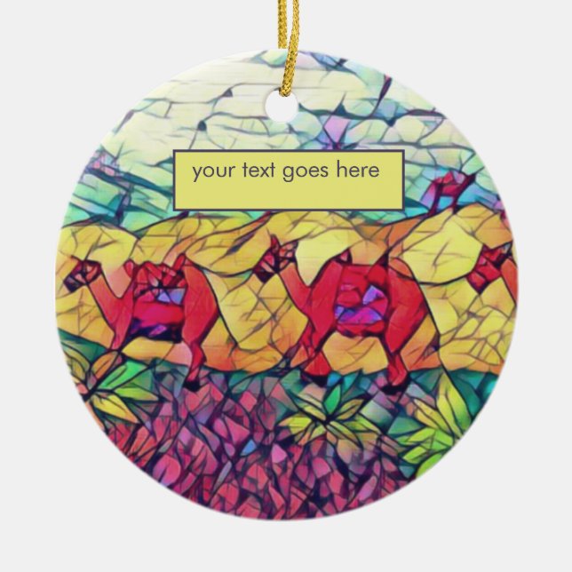 Personlig Namn | Camels Gifts Three Wise Manar Julgransprydnad Keramik (Framsidan)
