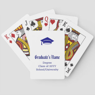 Personlig Namn Cap Tassel Navy Blue Casinokort