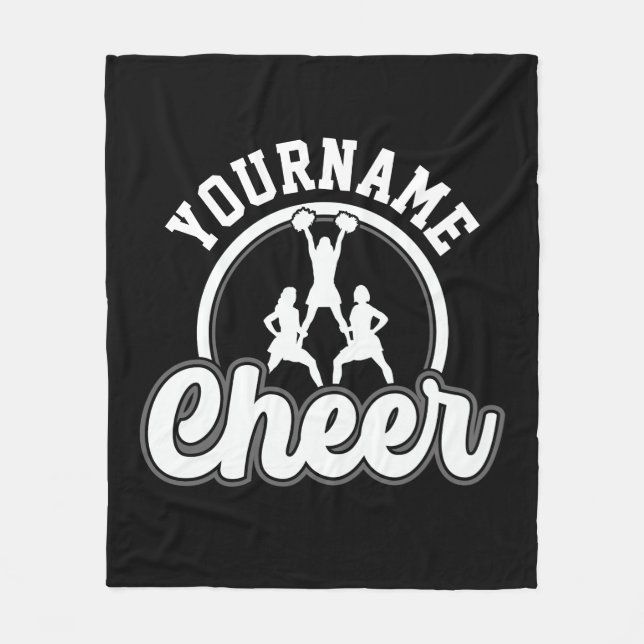 Personlig NAMN Cheer Team Varsity Cheerledare Fleecefilt (Framsidan)