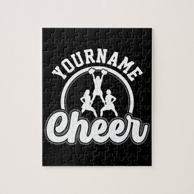 Personlig NAMN Cheer Team Varsity Cheerledare Pussel (Vertikal)
