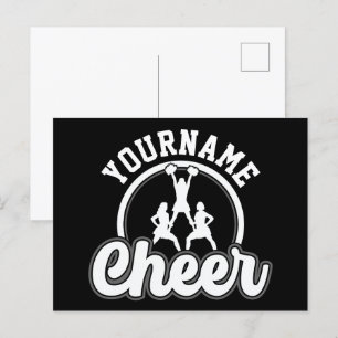 Personlig NAMN Cheer Team Varsity Cheerledare Vykort