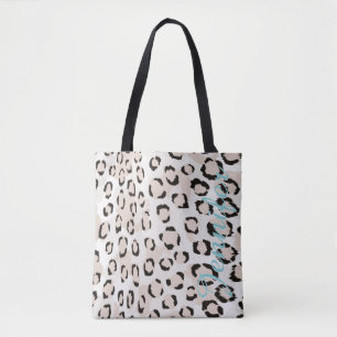 Personlig Namn Cheetah Print Animal Mönster Tygkasse