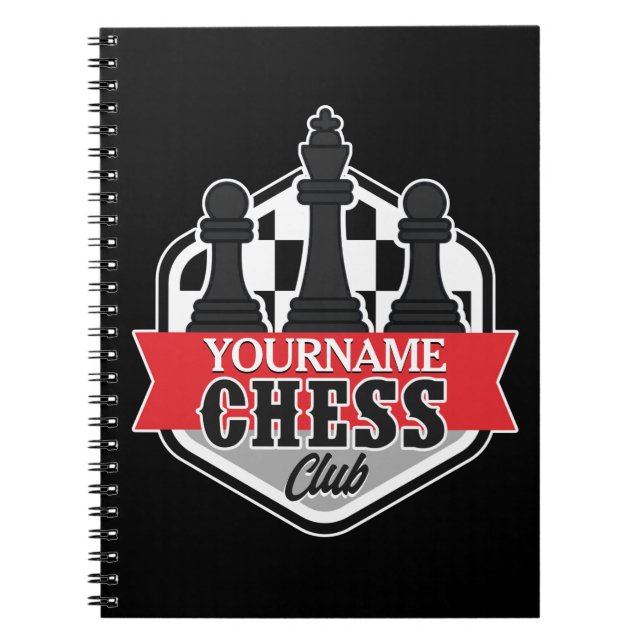 Personlig NAMN Chess Player Klubb Checkmate Anteckningsbok (Framsidan)