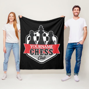 Personlig NAMN Chess Player Klubb Checkmate Fleecefilt