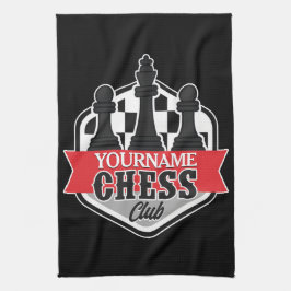 Personlig NAMN Chess Player Klubb Checkmate Kökshandduk