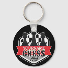 Personlig NAMN Chess Player Klubb Checkmate Nyckelring