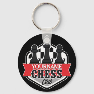 Personlig NAMN Chess Player Klubb Checkmate Nyckelring