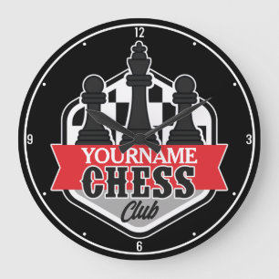 Personlig NAMN Chess Player Klubb Checkmate Stor Klocka