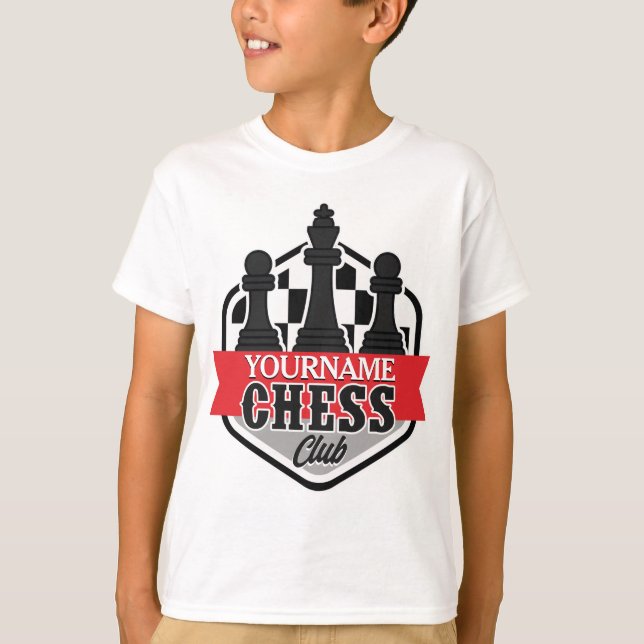 Personlig NAMN Chess Player Klubb Checkmate T Shirt (Framsida)