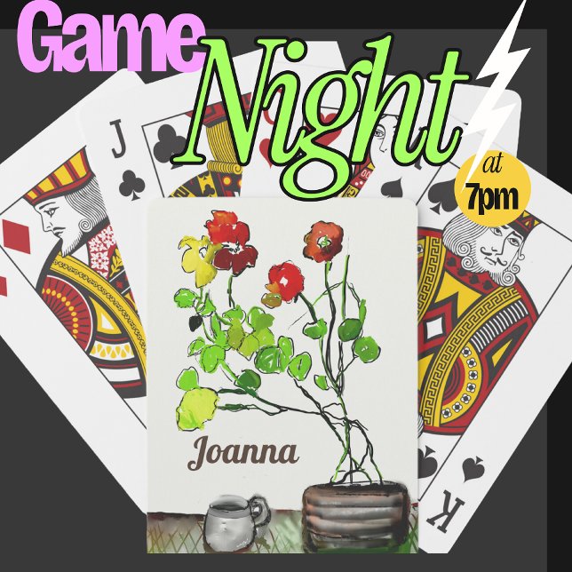 . Personlig Namn Classic Art Games Casinokort (Personalized,  Nasturtium playing cards)