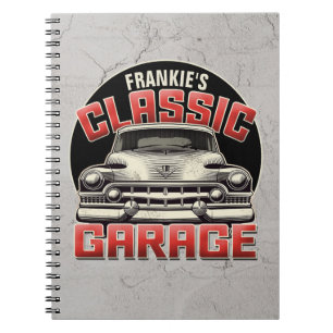 Personlig NAMN Classic Car Garage Anpassningsbar S Anteckningsbok
