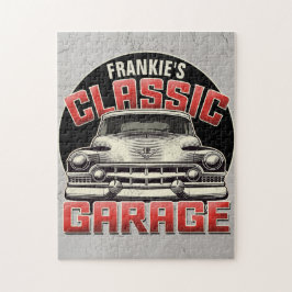 Personlig NAMN Classic Car Garage Anpassningsbar S Pussel