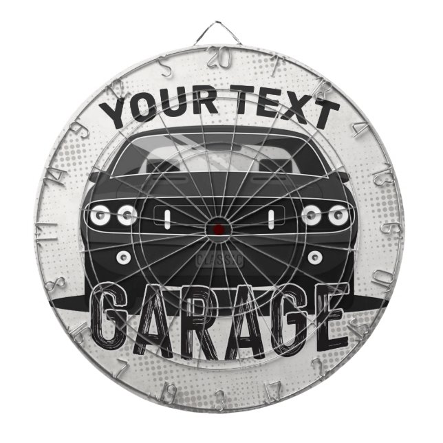 Personlig NAMN Classic Muscle Car Garage Retro Darttavla (Framsidan)