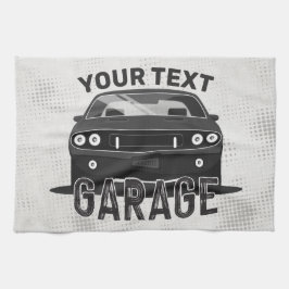 Personlig NAMN Classic Muscle Car Garage Retro Kökshandduk
