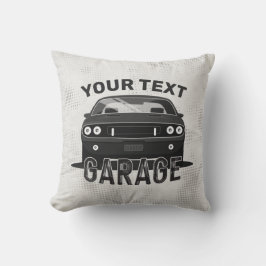 Personlig NAMN Classic Muscle Car Garage Retro Kudde