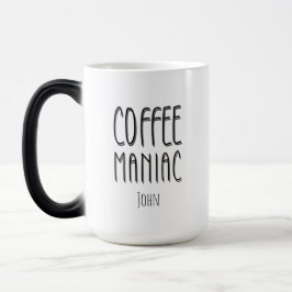 Personlig Namn Coffee Maniac - Funny Magisk Mugg