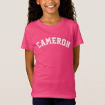 Personlig Namn College Athletic Typography Rosa T Shirt<br><div class="desc">Personlig Namn College Athletic Typography Rosa T-Shirt</div>