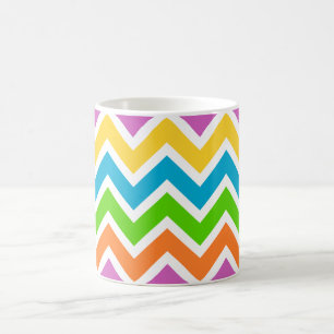 Personlig Namn Colorful Chevron Kaffemugg