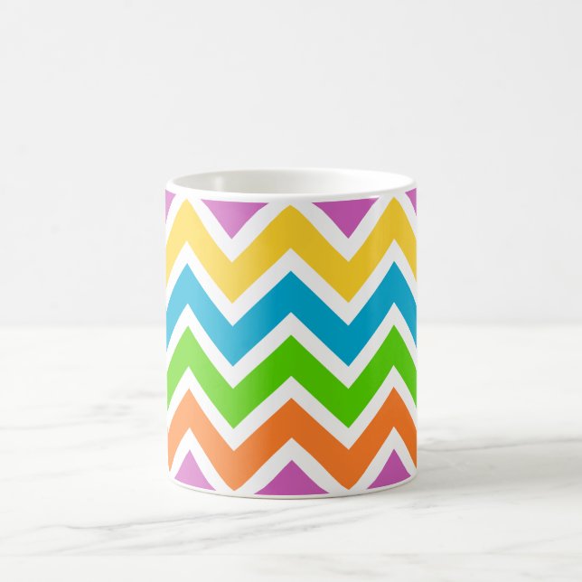 Personlig Namn Colorful Chevron Kaffemugg (Center)