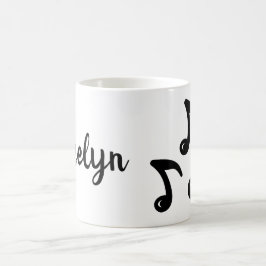 Personlig Namn Coola Musik noter Music Graphic Kaffemugg