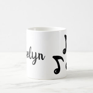 Personlig Namn Coola Musik noter Music Graphic Kaffemugg