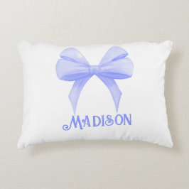 Personlig Namn Coquette Lila Bow accent Pillo Prydnadskudde