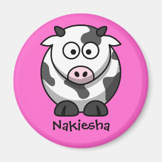 Personlig Namn - Cow Tecknad Cow Magnet