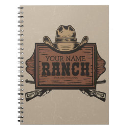 Personlig NAMN Cowboy Guns Westerna Ranch-tecken Anteckningsbok