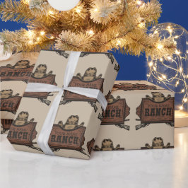 Personlig NAMN Cowboy Guns Westerna Ranch-tecken Presentpapper