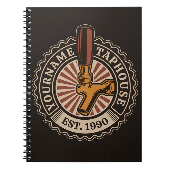 Personlig NAMN Craft Beer Taphouse Brewery Pub Anteckningsbok (Framsidan)